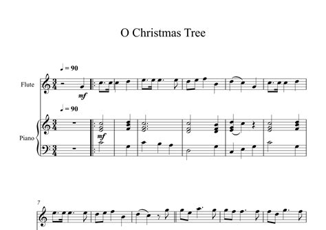 O Christmas Tree Flute Piano Arr Digital Book Music Sheet Music