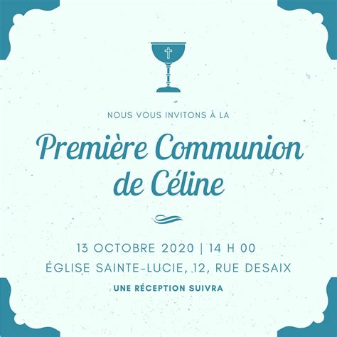 Carte D Invitation Premi Re Communion Gratuite Imprimer