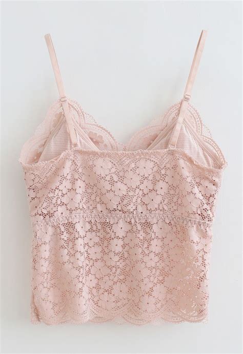 Lace Crop Tank Top In Pink Retro Indie And Unique Fashion