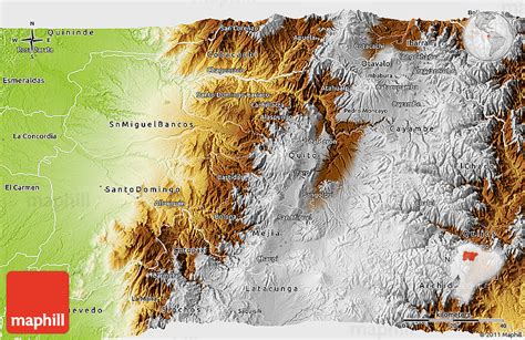 Physical 3D Map of Pichincha