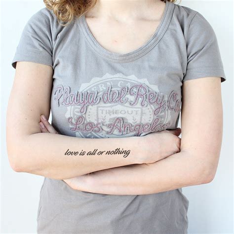 Love is All or Nothing Temporary Tattoo / Quote Temporary - Etsy