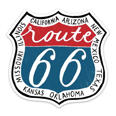 Route 66 Sticker Bloom And Wander