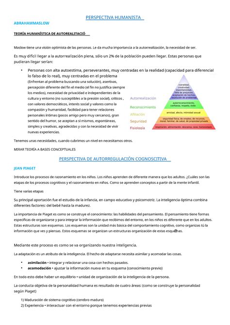 Tema 16 Jean Piaget apuntes de psicología PERSPECTIVA HUMANISTA