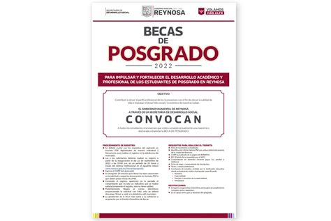 Convoca Alcalde Carlos Peña Ortiz A Becas De Posgrado 2022 Administración Municipal Reynosa