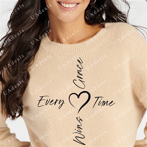 Grace Wins Every Time SVG, Bible Quote Grace Wins SVG, Christian Png