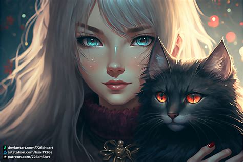 ArtStation - (15) Cat lover (winter) 3 | Artworks