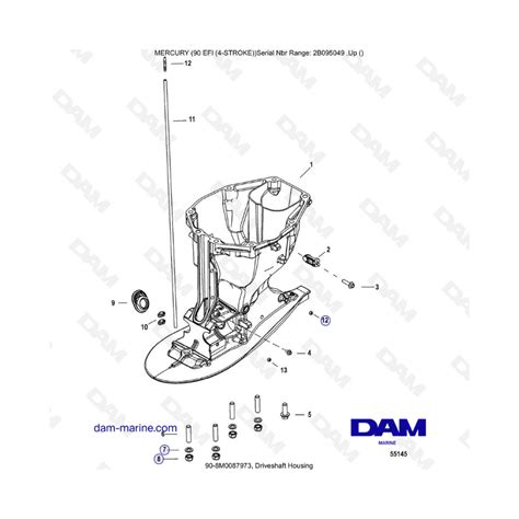 Mercury Efi Driveshaft Housing Dam Marine