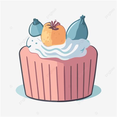 Hình ảnh Cupcake Với Hình Minh Họa Vector Trái Cây Theo Phong Cách