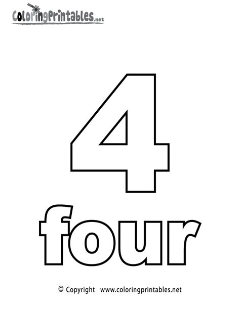 Number Four Clipart Black And White