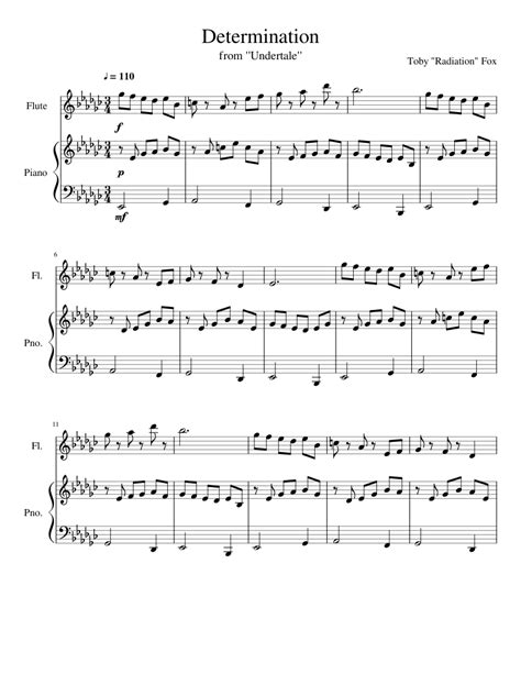 Undertale Determination Sheet Music For Flute Piano Download Free In Pdf Or Midi