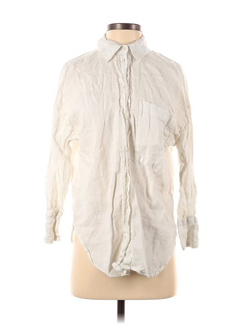 Zara White Ivory Long Sleeve Button Down Shirt Size S 58 Off Thredup