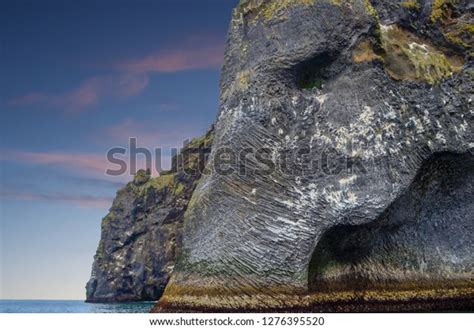 Elephant Shaped Cliff Heimaey Vestmannaeyjar Archipelago Stock Photo