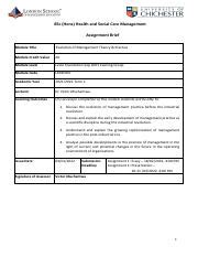 Assignment Brief Evolution Of Management Theory Practice Fy Sep