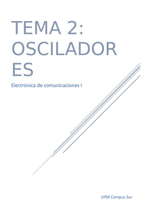 Tema Osciladores Lc Apuntes Upm Campus Sur Tema Oscilador Es