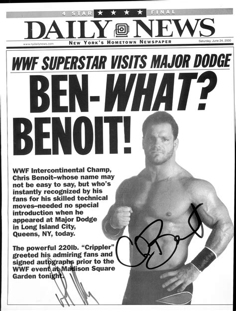 Chris Benoit & Bob Holly dual signed 8x10 Photo – Signed By Superstars