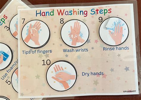 Montessori Hand Washing Steps, Kids Bathroom Educational Printable ...