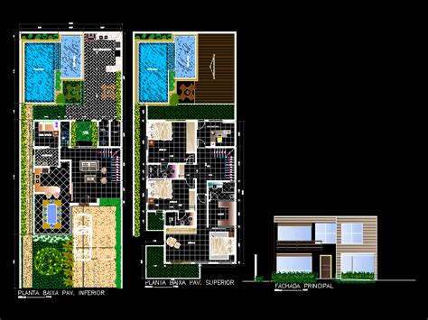 Two Story House Dwg Block For Autocad • Designs Cad