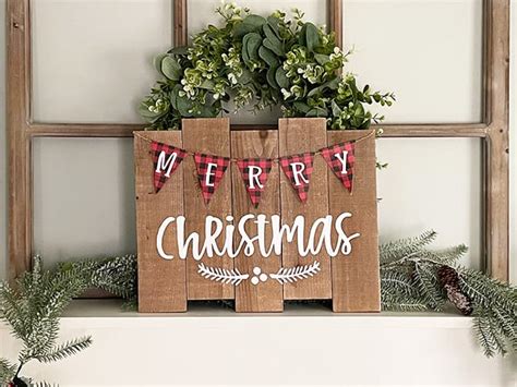 DIY Merry Christmas Pallet Sign Burton Avenue