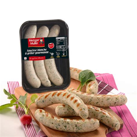 Saucisse blanche à griller gourmande Metzger Muller