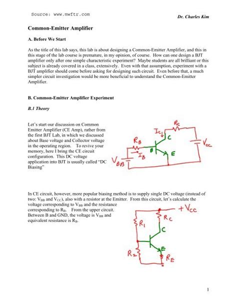 Common Emitter Amplifier Circuit Calculations Pdf - Wiring Diagram