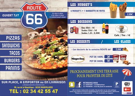 Route 66 Pizza Menu | Examples and Forms