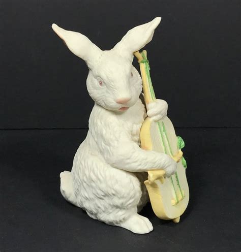 Vintage Bunny Rabbit Porcelain Figurine Orchestra Bunny Etsy