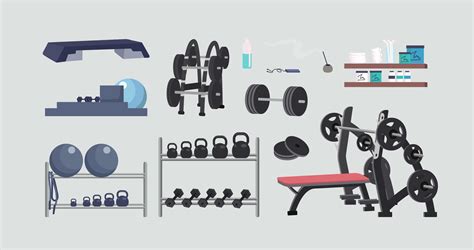 Gym equipment set 1632596 Vector Art at Vecteezy