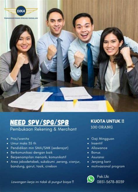 Lowongan Kerja Supervisor Spg Spb Di Pt Danamas Insan Kreasi Andalan