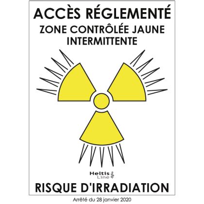 Trèfle signalisation jaune zone contrôlée intermittente adhésif