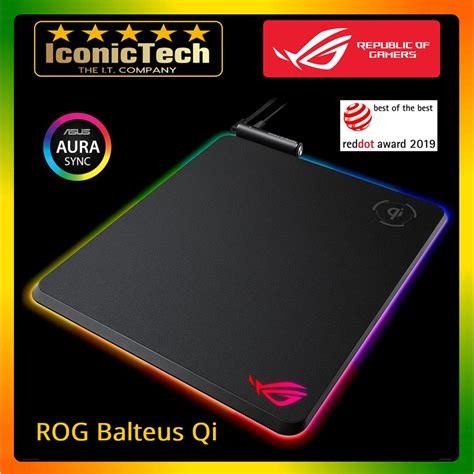 Asus Rog Balteus Qi Wireless Charging Rgb Gaming Mouse Pad Shopee