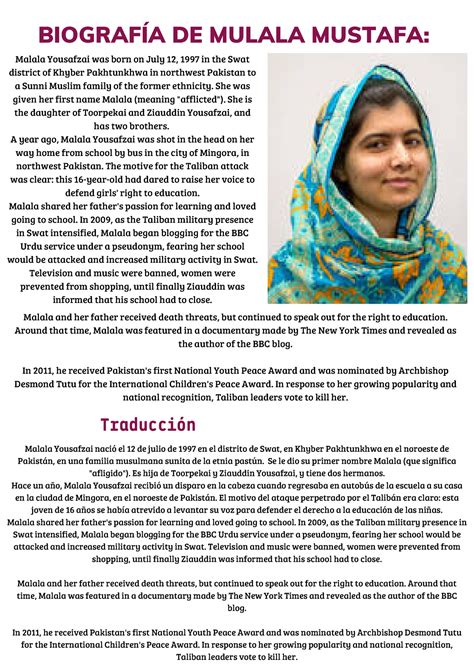 Biografía De Mulala Mustafa BiografÍa De Mulala Mustafa Malala Yousafzai Was Born On July 12