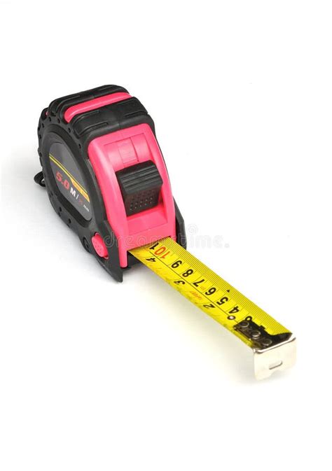 Pink steel tape measure stock photo. Image of project - 17300124