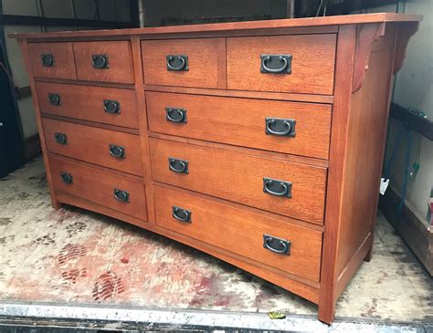 Uhuru Furniture And Collectibles Sold 23454 Bassett 66” Wide 8 Drawer Mission Style Dresser 225