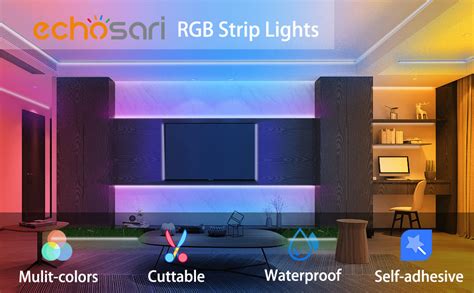 Amazon Echosari Blue Led Strip Lights Waterproof Battery Operated