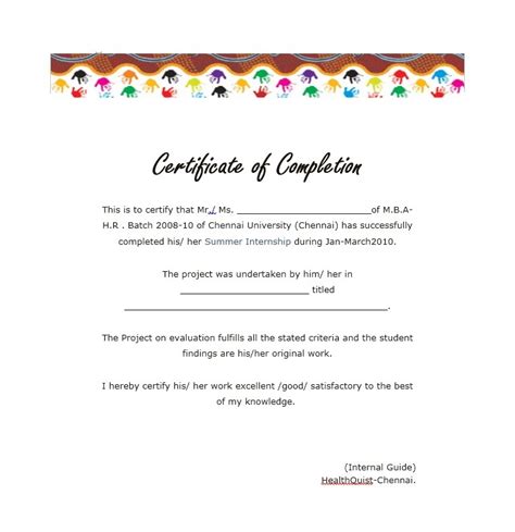 Certificate of Completion Templates | 10+ Free Printable PDF & Word Formats, Samples, Examples