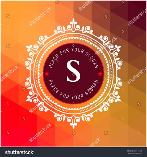 Letter S Colored Triangular Texture Flourishes Stock Vector Royalty