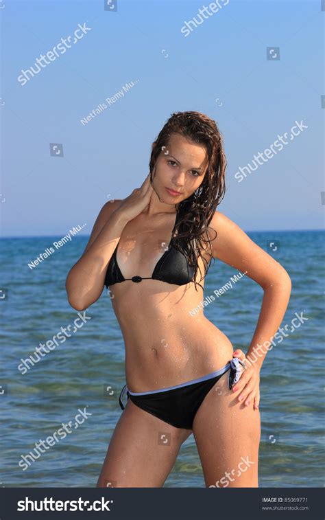 Sexy Bikini Model Posing On Beach Stock Photo Shutterstock