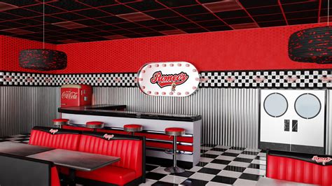 American 80s Diner Inside Model - TurboSquid 2143995