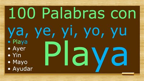 100 Palabras Con Ya Ye Yi Yo Yu Youtube