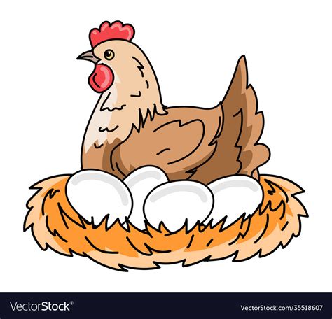 Chicken And Eggs Stock Royalty Free Vector Image