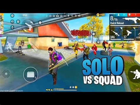 Kills In Solo Vs Squad Insane Gameplay Free Fire Max Br Rank