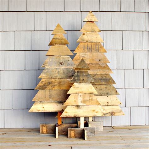 Christmas: Rustic Wooden Christmas Trees Tree Diy Stand Ornaments ...