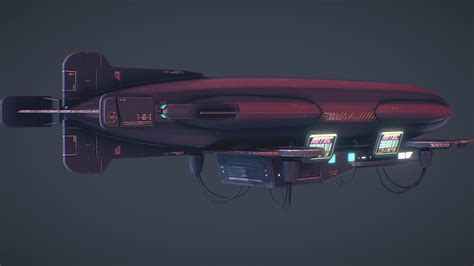 Dystopian Cyberpunk Airship Deep Dsea