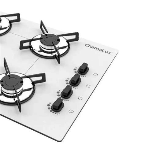 Cooktop 4 Bocas Ultra Chama Branco Chapa Chamalux MadeiraMadeira