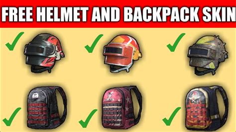 How To Get Free Helmet And Backpack Skin In Pubg Mobile Free Helmet