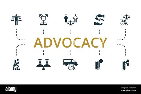 Advocacy Icons Set Creative Simple Signs Stock Vector Image And Art Alamy