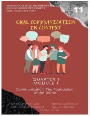 Oral Communication Module 1 Pdf COPYRIGHT U24d2 2020 Oral