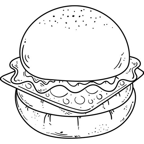 Burger Food Doodle Icon Isolated Png