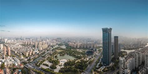 Premium Photo | Aerial photography wenzhou city architecture landscape ...