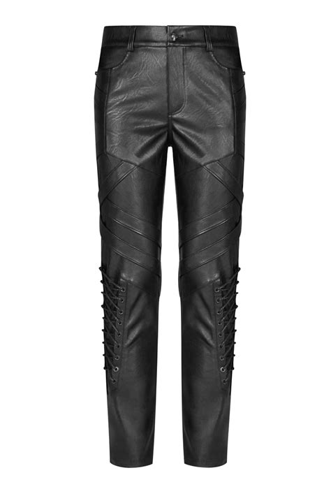 Pantalon Dark Gothic Homme En Simili Cuir Noir Punk Rave Wk